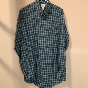 Men’s Large Tall Green plaid shirt by LL Bean